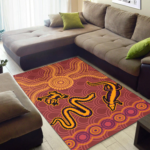 Australia Aboriginal Inspired Area Rug - Indigenous Animal Aboriginal Inspired Dot Painting Style Australia Aboriginal Inspired Area Rug - Indigenous Animal Aboriginal Inspired Dot Painting Style