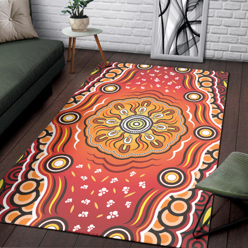 Australia Aboriginal Inspired Area Rug - Dot Design Vector Aboriginal Artwork Australia Aboriginal Inspired Area Rug - Dot Design Vector Aboriginal Artwork
