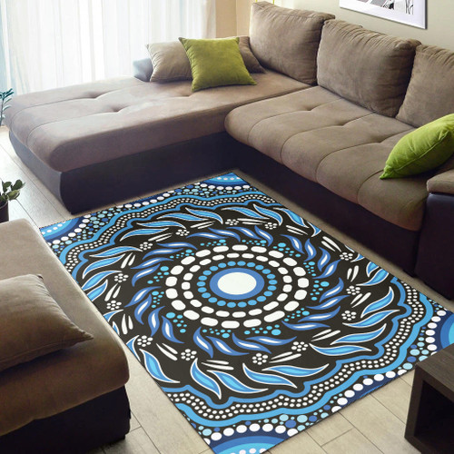 Australia Aboriginal Inspired Area Rug - Aboriginal Dot Art Vector Background Connection Concept