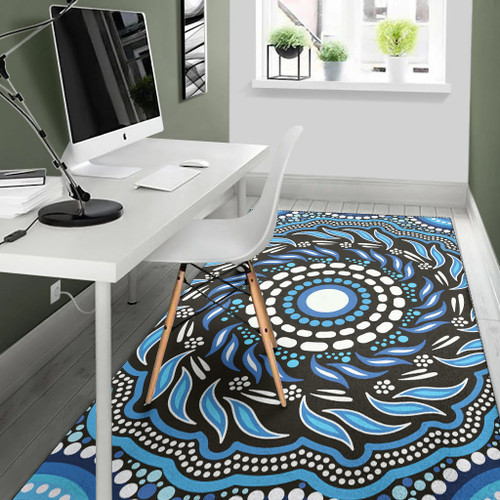 Australia Aboriginal Inspired Area Rug - Aboriginal Dot Art Vector Background Connection Concept Australia Aboriginal Inspired Area Rug - Aboriginal Dot Art Vector Background Connection Concept