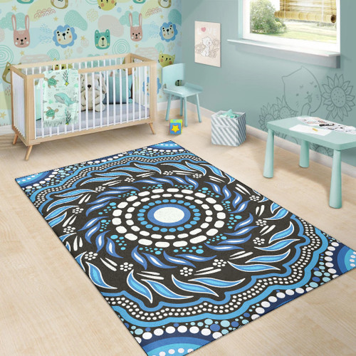 Australia Aboriginal Inspired Area Rug - Aboriginal Dot Art Vector Background Connection Concept Australia Aboriginal Inspired Area Rug - Aboriginal Dot Art Vector Background Connection Concept