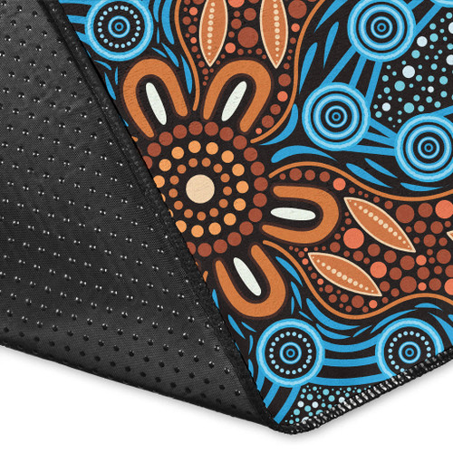 Australia Aboriginal Inspired Area Rug - River And Land Aboriginal Art Painting Australia Aboriginal Inspired Area Rug - River And Land Aboriginal Art Painting