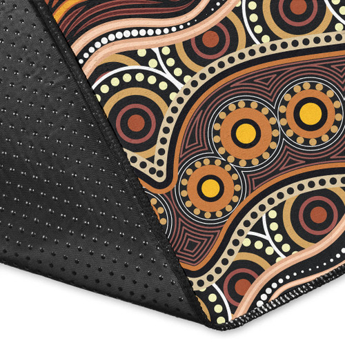 Australia Aboriginal Inspired Area Rug - Land Aboriginal Art Painting Australia Aboriginal Inspired Area Rug - Land Aboriginal Art Painting