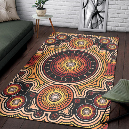 Australia Aboriginal Inspired Area Rug - Aboriginal Indigenous Dot Art Vector Style Australia Aboriginal Inspired Area Rug - Aboriginal Indigenous Dot Art Vector Style
