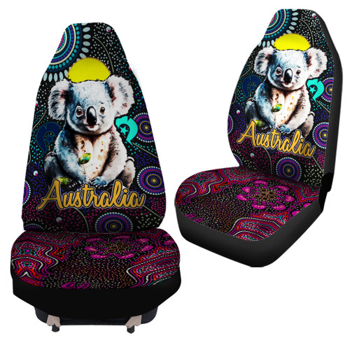 Australia Car Seat Cover - Aussie Koala Indigenous dot art painting Australia Car Seat Cover - Aussie Koala Indigenous dot art painting