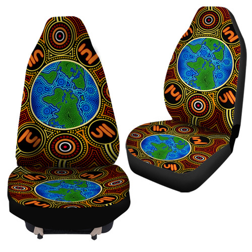 Australia Car Seat Cover - Global Dot Art