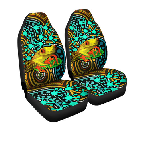Australia Car Seat Cover - Aussie Indigenous Frog With Footprints Australia Car Seat Cover - Aussie Indigenous Frog With Footprints