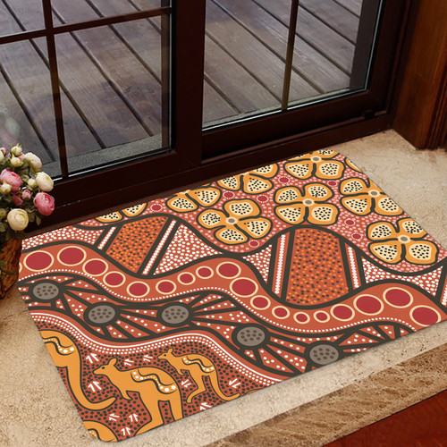Australia Aboriginal Inspired Door Mat -  Aboiginal Inspired Dot Painting Style Door Mat Australia Aboriginal Inspired Door Mat -  Aboiginal Inspired Dot Painting Style Door Mat