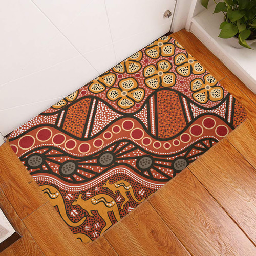 Australia Aboriginal Inspired Door Mat -  Aboiginal Inspired Dot Painting Style Door Mat