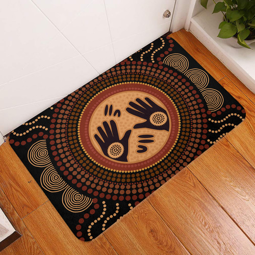 Australia Aboriginal Inspired Door Mat - Concept Art Aboiginal Inspired Dot Painting Style Door Mat