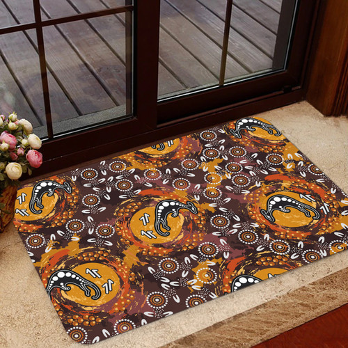 Australia Aboriginal Inspired Door Mat - Kangaroo Aboiginal Inspired Dot Painting Style Door Mat Australia Aboriginal Inspired Door Mat - Kangaroo Aboiginal Inspired Dot Painting Style Door Mat