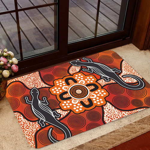 Australia Aboriginal Inspired Door Mat - Lizard Art Aboriginal Inspired Dot Painting Style Door Mat Australia Aboriginal Inspired Door Mat - Lizard Art Aboriginal Inspired Dot Painting Style Door Mat