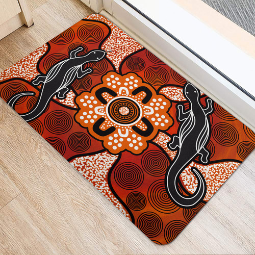 Australia Aboriginal Inspired Door Mat - Lizard Art Aboriginal Inspired Dot Painting Style Door Mat Australia Aboriginal Inspired Door Mat - Lizard Art Aboriginal Inspired Dot Painting Style Door Mat