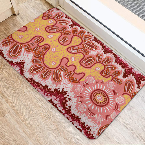 Australia Aboriginal Inspired Door Mat - Aboriginal Inspired Pattern Dot Painting Style Door Mat Australia Aboriginal Inspired Door Mat - Aboriginal Inspired Pattern Dot Painting Style Door Mat