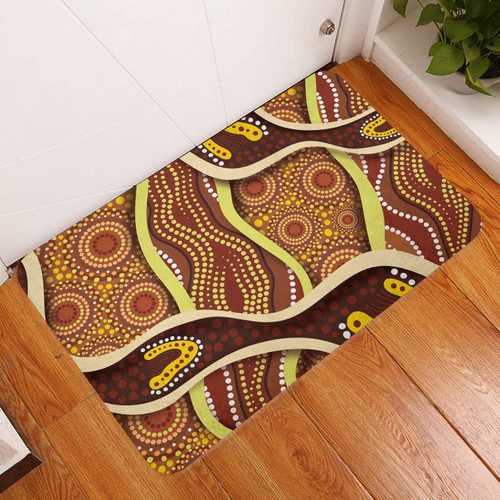 Australia Aboriginal Inspired Door Mat - Indigenous Art Aboriginal Inspired Dot Painting Style Door Mat 5