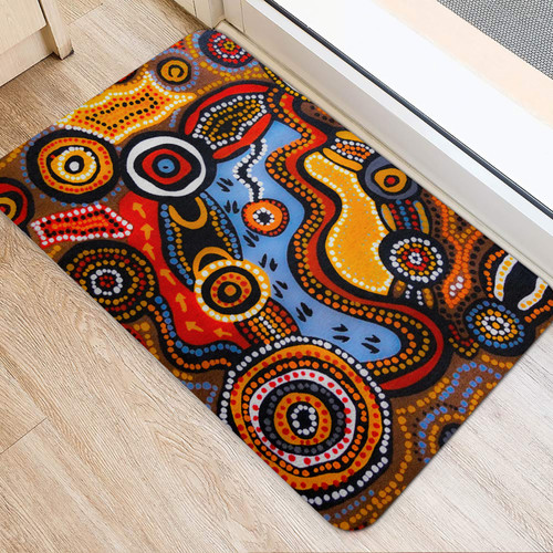 Australia Aboriginal Inspired Door Mat - Indigenous Art Aboriginal Inspired Dot Painting Style Door Mat 7 Australia Aboriginal Inspired Door Mat - Indigenous Art Aboriginal Inspired Dot Painting Style Door Mat 7