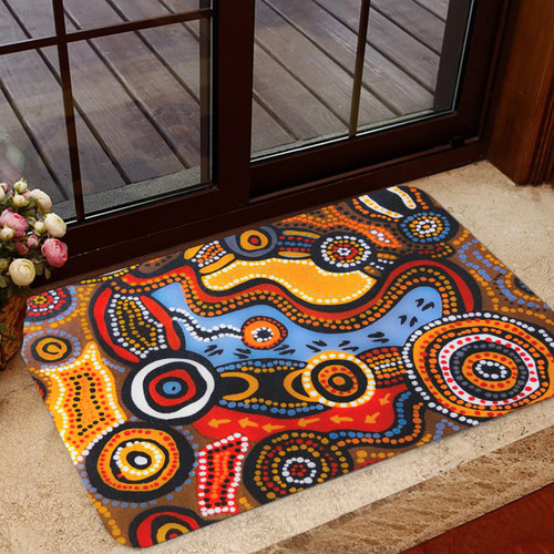 Australia Aboriginal Inspired Door Mat - Indigenous Art Aboriginal Inspired Dot Painting Style Door Mat 7 Australia Aboriginal Inspired Door Mat - Indigenous Art Aboriginal Inspired Dot Painting Style Door Mat 7