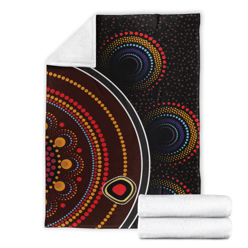 Australia Aboriginal Inspired Blanket - Aboriginal Style Of Dot Painting Australia Aboriginal Inspired Blanket - Aboriginal Style Of Dot Painting