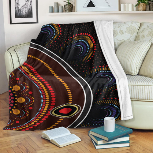 Australia Aboriginal Inspired Blanket - Aboriginal Style Of Dot Painting Australia Aboriginal Inspired Blanket - Aboriginal Style Of Dot Painting