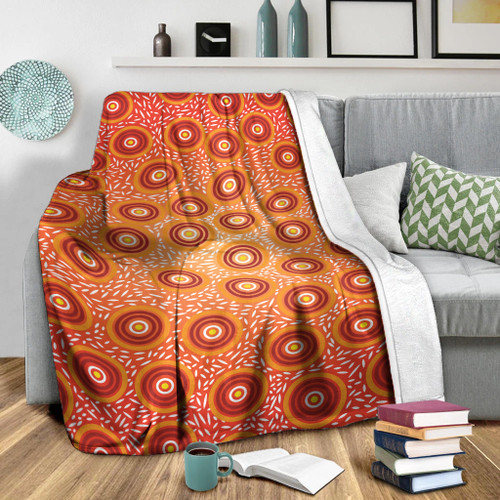 Australia Aboriginal Inspired Blanket -  Aboriginal Art Seamless Pattern