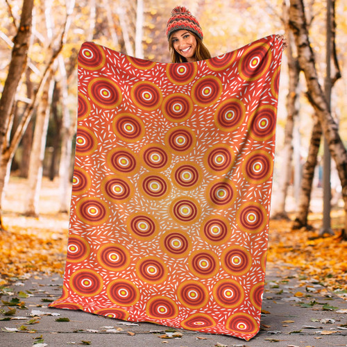 Australia Aboriginal Inspired Blanket -  Aboriginal Art Seamless Pattern