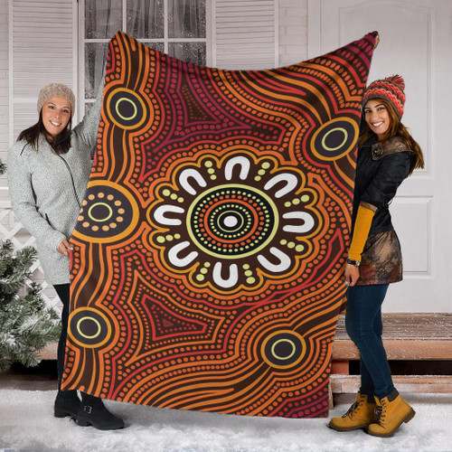 Australia Aboriginal Inspired Blanket -  Aboriginal Connection Concept Art Background Australia Aboriginal Inspired Blanket -  Aboriginal Connection Concept Art Background