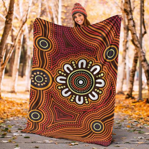 Australia Aboriginal Inspired Blanket -  Aboriginal Connection Concept Art Background Australia Aboriginal Inspired Blanket -  Aboriginal Connection Concept Art Background