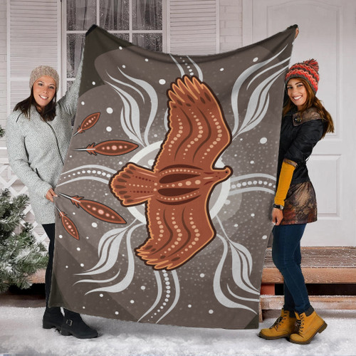 Australia Aboriginal Inspired Blanket - Aboriginal Dot Art Vector Painting With Eagle Australia Aboriginal Inspired Blanket - Aboriginal Dot Art Vector Painting With Eagle