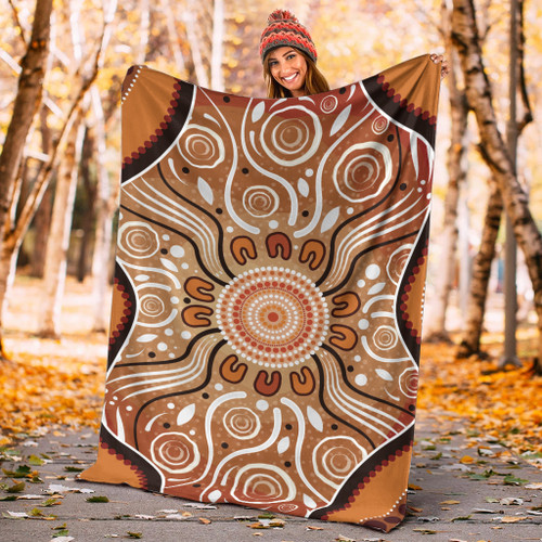 Australia Aboriginal Inspired Blanket - Aboriginal Dot Art Background Australia Aboriginal Inspired Blanket - Aboriginal Dot Art Background