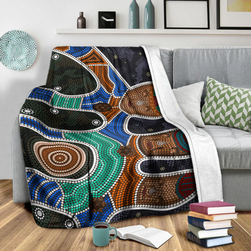 Australia Aboriginal Inspired Blanket - Friendship Aboriginal Style Australia Aboriginal Inspired Blanket - Friendship Aboriginal Style