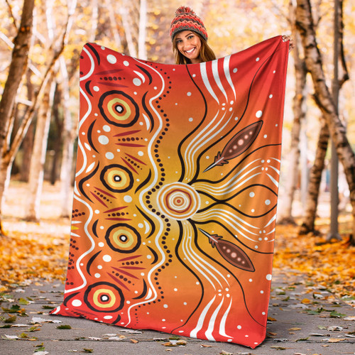 Australia Aboriginal Inspired Blanket - Aboriginal Style Of Dot Artwork Australia Aboriginal Inspired Blanket - Aboriginal Style Of Dot Artwork