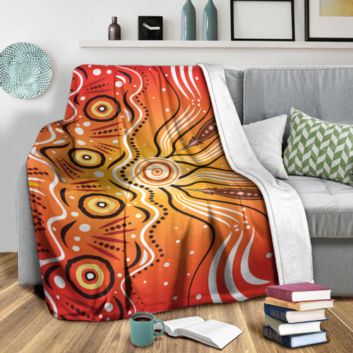 Australia Aboriginal Inspired Blanket - Aboriginal Style Of Dot Artwork Australia Aboriginal Inspired Blanket - Aboriginal Style Of Dot Artwork