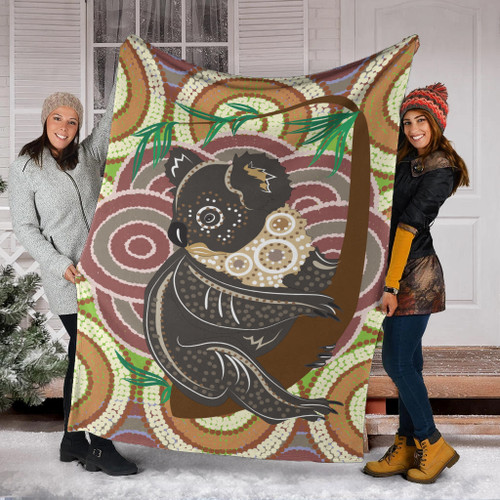Australia Aboriginal Inspired Blanket - Koala Aboriginal Dot Art Vector Australia Aboriginal Inspired Blanket - Koala Aboriginal Dot Art Vector