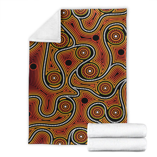 Australia Aboriginal Inspired Blanket - Orange Color Aboriginal Dot Artwork Australia Aboriginal Inspired Blanket - Orange Color Aboriginal Dot Artwork