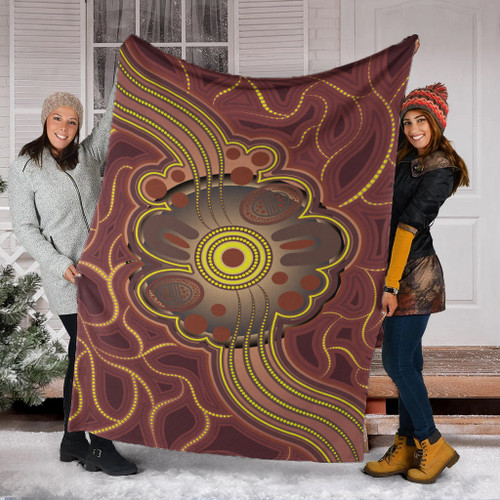 Australia Aboriginal Inspired Blanket - Aboriginal Dot Art Vector Background Australia Aboriginal Inspired Blanket - Aboriginal Dot Art Vector Background