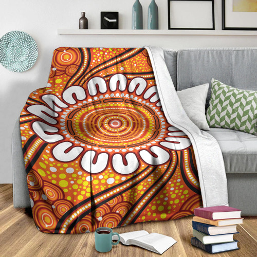 Australia Aboriginal Inspired Blanket - Aboriginal Art Dot Painting Australia Aboriginal Inspired Blanket - Aboriginal Art Dot Painting