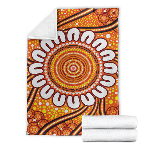Australia Aboriginal Inspired Blanket - Aboriginal Art Dot Painting Australia Aboriginal Inspired Blanket - Aboriginal Art Dot Painting