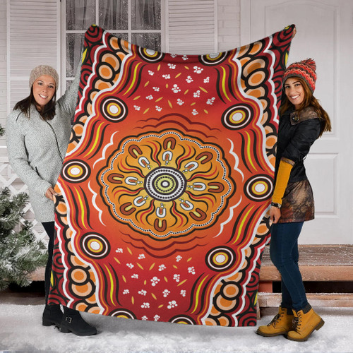 Australia Aboriginal Inspired Blanket - Dot Design Vector Aboriginal Artwork