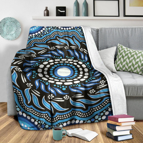 Australia Aboriginal Inspired Blanket - Aboriginal Dot Art Vector Background Connection Concept Australia Aboriginal Inspired Blanket - Aboriginal Dot Art Vector Background Connection Concept