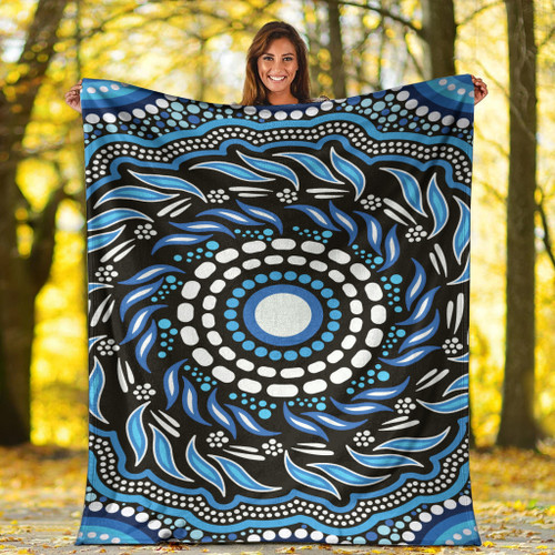 Australia Aboriginal Inspired Blanket - Aboriginal Dot Art Vector Background Connection Concept Australia Aboriginal Inspired Blanket - Aboriginal Dot Art Vector Background Connection Concept