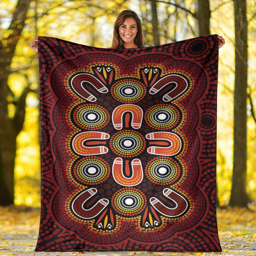 Australia Aboriginal Inspired Blanket - Australian Aboriginal Dot Design Vector Painting Australia Aboriginal Inspired Blanket - Australian Aboriginal Dot Design Vector Painting