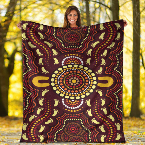 Australia Aboriginal Inspired Blanket - Aboriginal Style Of Concentration Art Australia Aboriginal Inspired Blanket - Aboriginal Style Of Concentration Art