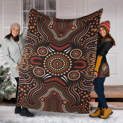Australia Aboriginal Inspired Blanket - Aboriginal Style Of Background Australia Aboriginal Inspired Blanket - Aboriginal Style Of Background