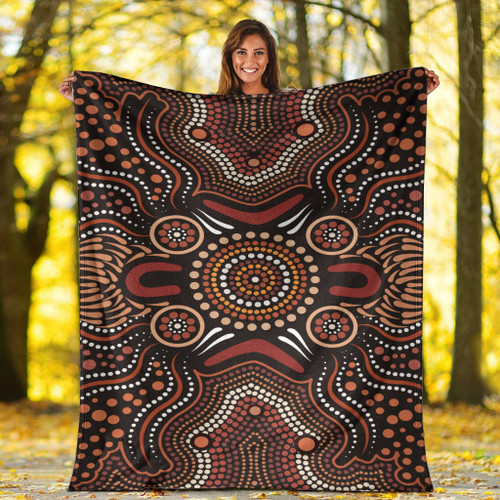 Australia Aboriginal Inspired Blanket - Aboriginal Style Of Background Australia Aboriginal Inspired Blanket - Aboriginal Style Of Background