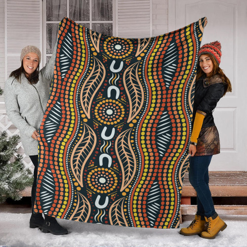 Australia Aboriginal Inspired Blanket - Aboriginal Dot Design Seamless Background Australia Aboriginal Inspired Blanket - Aboriginal Dot Design Seamless Background