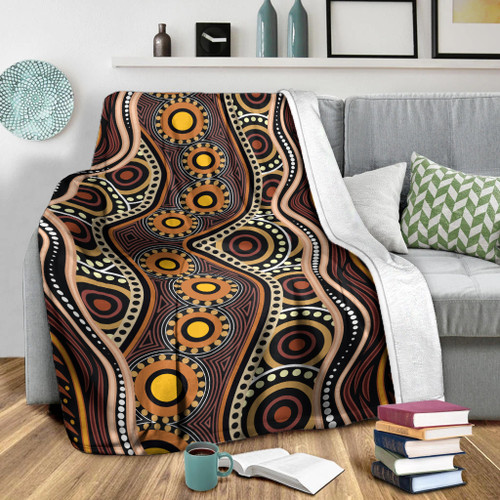 Australia Aboriginal Inspired Blanket - Land Aboriginal Art Painting Australia Aboriginal Inspired Blanket - Land Aboriginal Art Painting