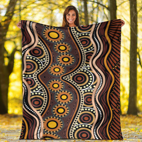 Australia Aboriginal Inspired Blanket - Land Aboriginal Art Painting Australia Aboriginal Inspired Blanket - Land Aboriginal Art Painting