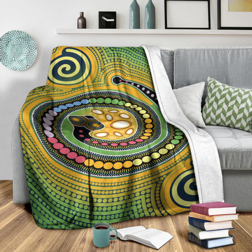 Australia Aboriginal Inspired Blanket - Aboriginal Art Vector Painting With Snake Australia Aboriginal Inspired Blanket - Aboriginal Art Vector Painting With Snake