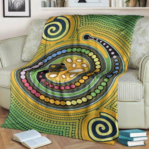 Australia Aboriginal Inspired Blanket - Aboriginal Art Vector Painting With Snake