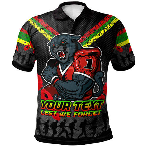 Penrith Panthers Anzac Polo Shirt - Custom Lest We Forget Polo Shirt